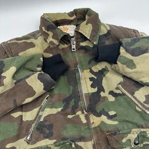 Vintage Field N' Forest Full Zip Camo Hunting Jacket Mens Small S Nice Fade READ
